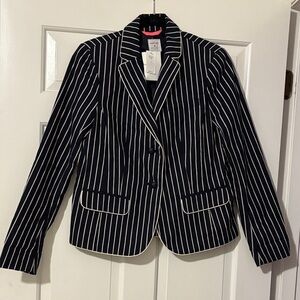 GAP Women's Navy and White Striped Blazer